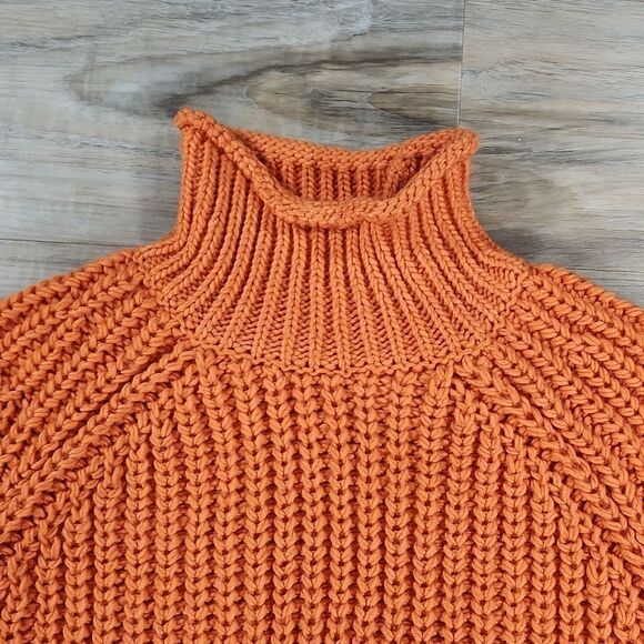 🔹️NWT H&M Divided Orange Soft Chunky Knit Cropped Sweater XSmall - Picture 9 of 14